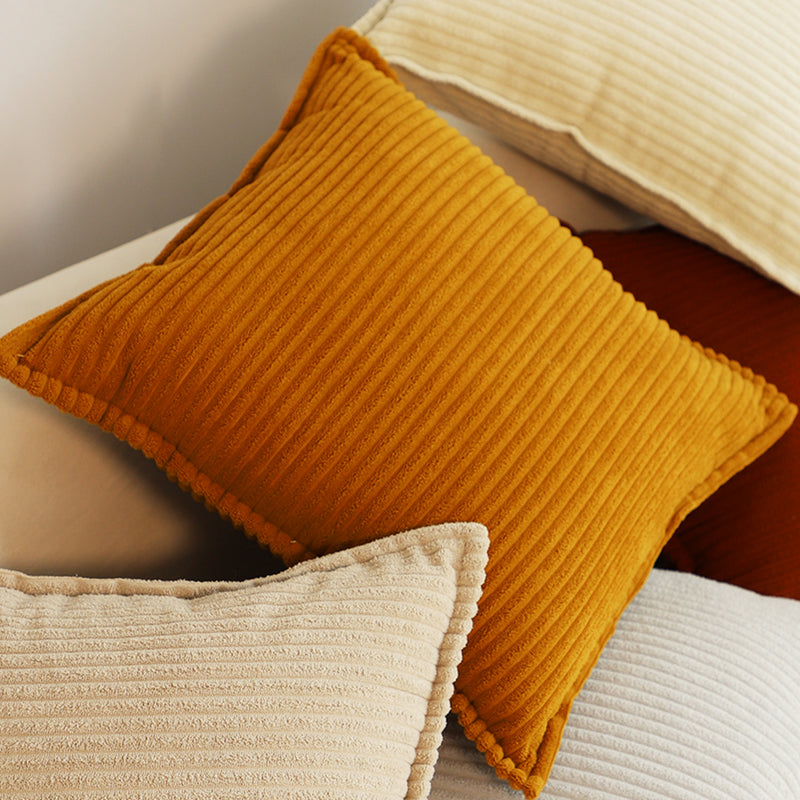 50cm Throw Pillow Velvet Plush 50x50x18cm Mustard Indoor Outdoor