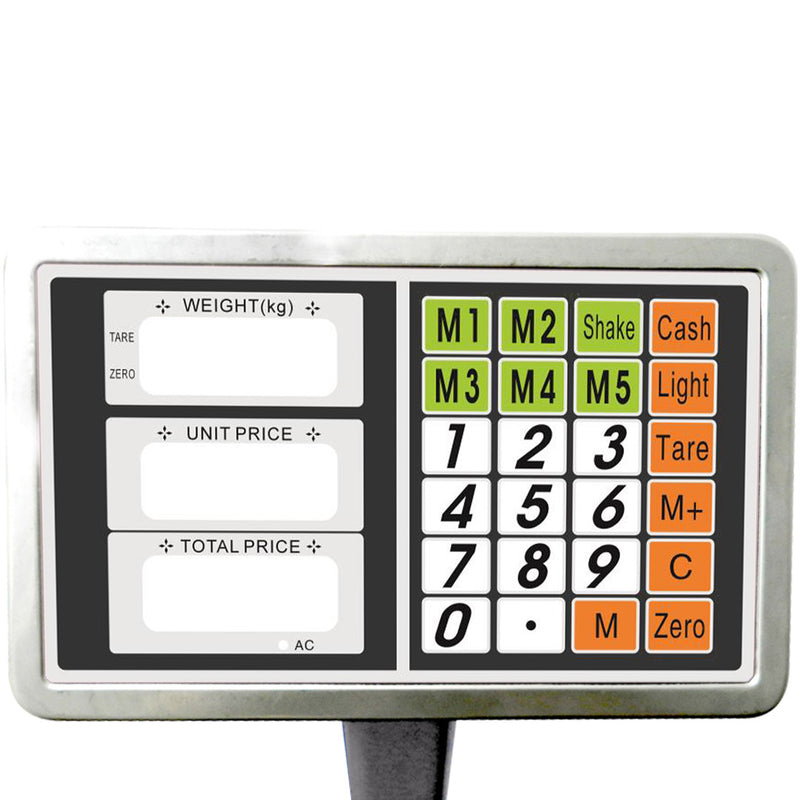 150kg Digital Platform Scale Electronic LCD Display Stainless Steel Black