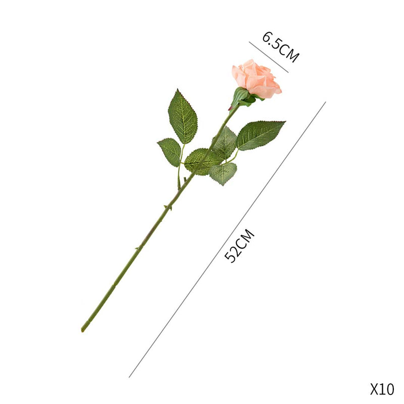 20pcs Artificial Silk Rose Bouquet 6.5cm x 52cm Table Decor Champion Color