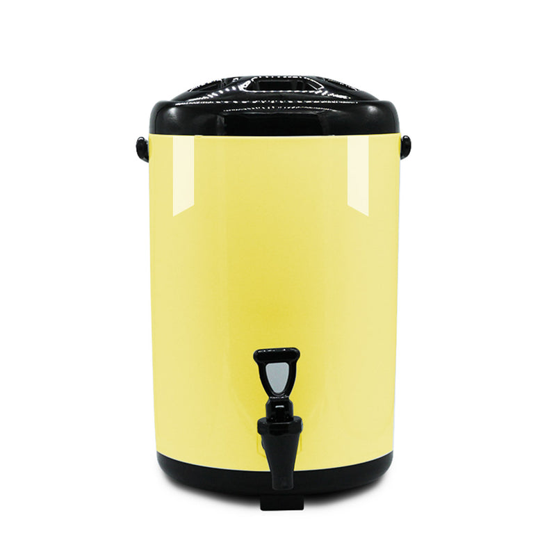2X 18L Stainless Steel Insulated Milk Tea Beverage Dispenser With Faucet Yellow
