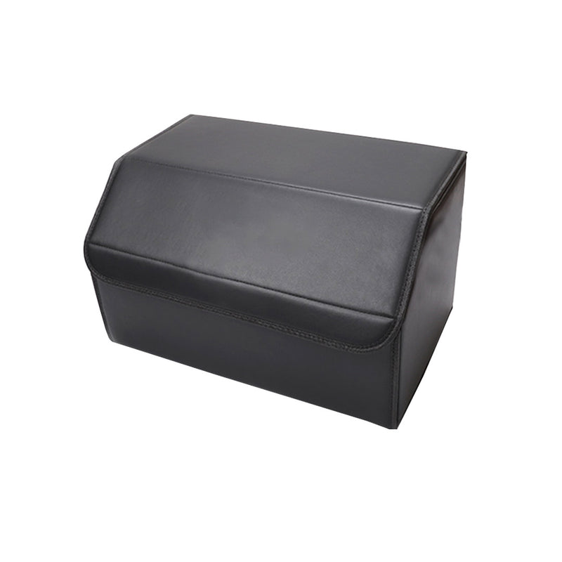 4X Leather Car Trunk Cargo Organizer Foldable Collapsible 40x30x30cm Black