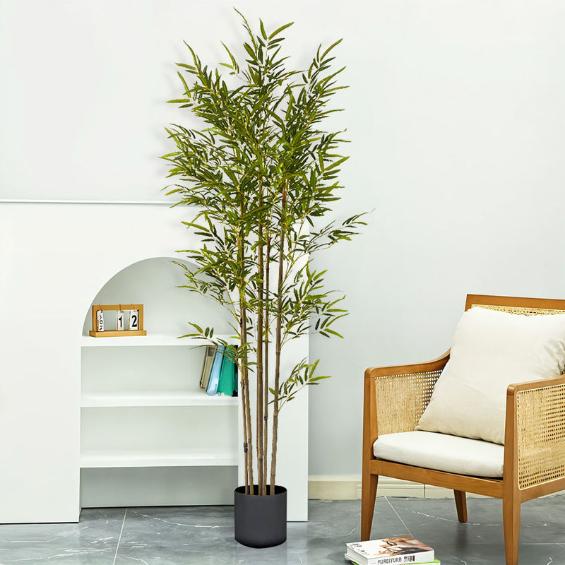 Artificial Bamboo Plant 180cm 7 Branches Green Polyurethane Plastic 2X