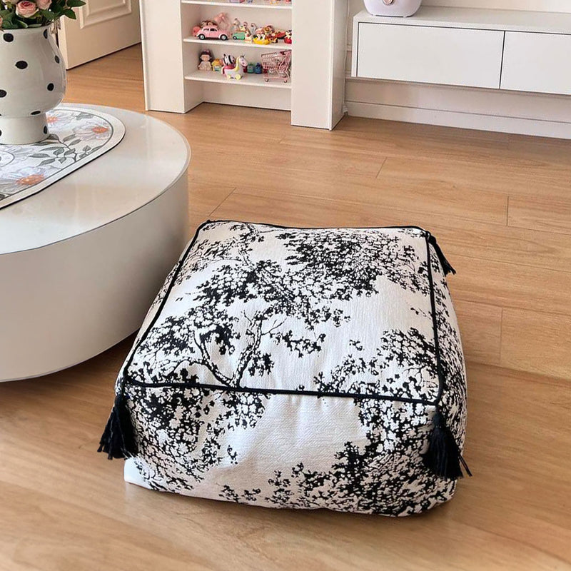 Polyester Fiber Pouf Cushion 50x50x25cm Epp Particle Insert Multicolor