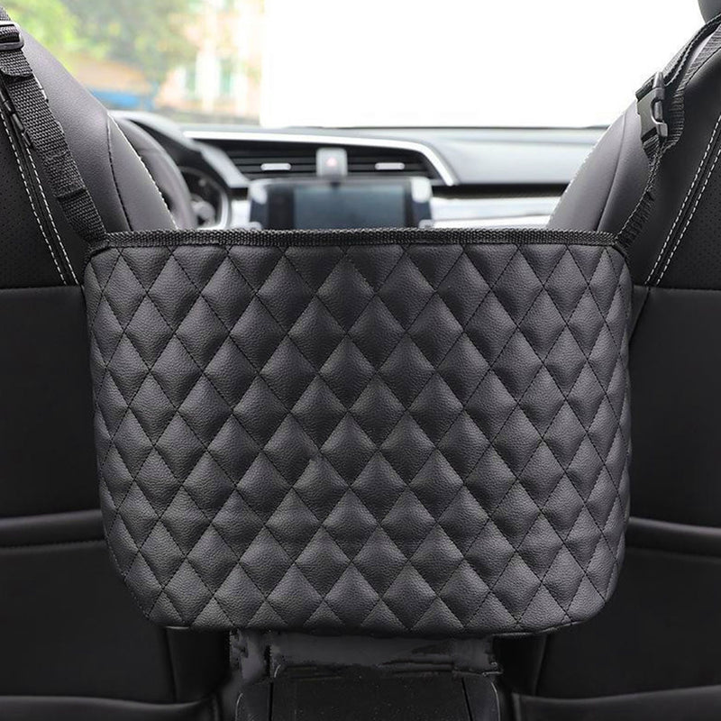 2X Black Leather Car Organizer Backseat Hanging Storage Bag Easy Clean Durable