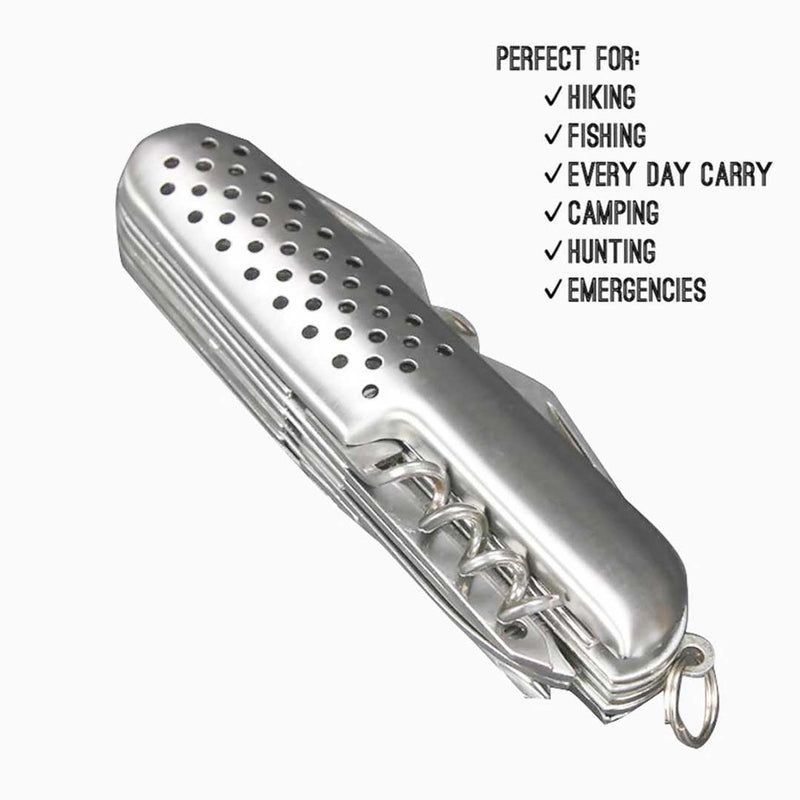 Multi Function Army Knife 100 Percent Stainless Steel Swiss Style Tool