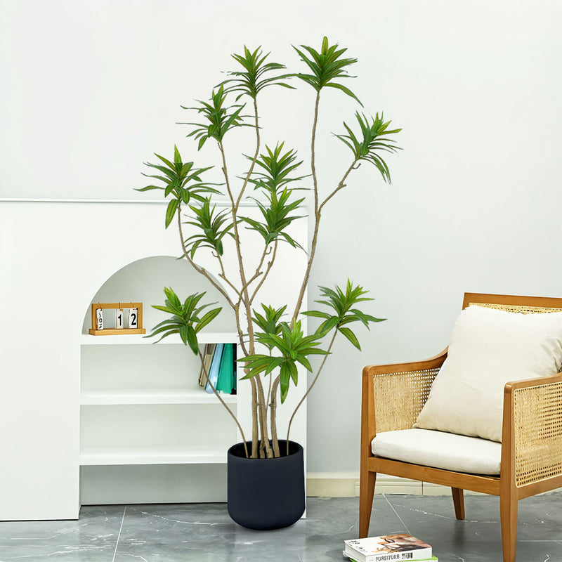 2X 150cm Artificial Lily Bamboo Tree Home Decor Realistic Green Plant 12 Branches
