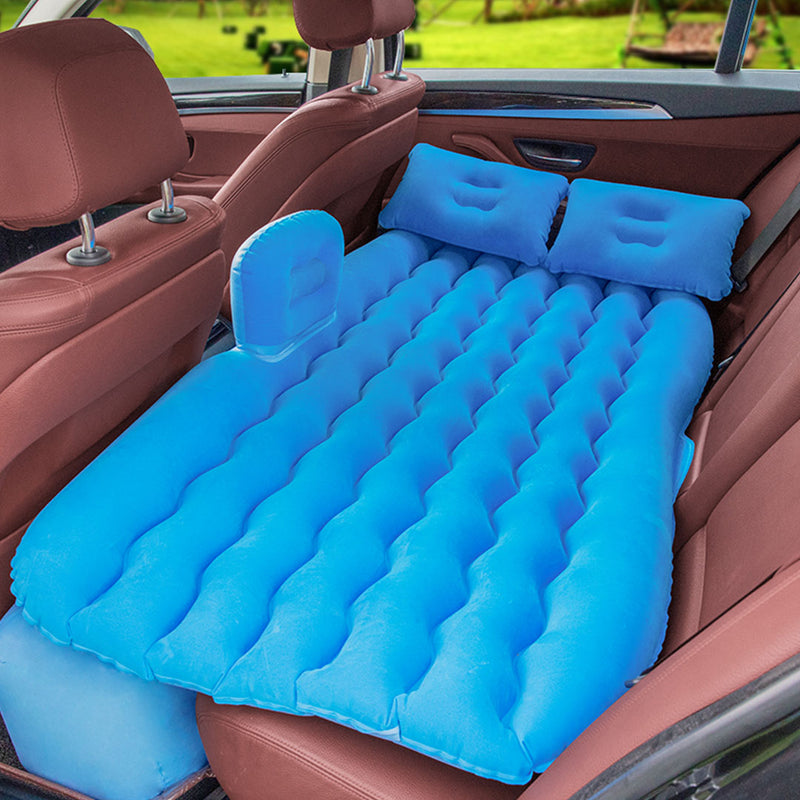 Inflatable Car Mattress Pvc 132cmx75cmx10cm Blue Ripple Wave With Pump