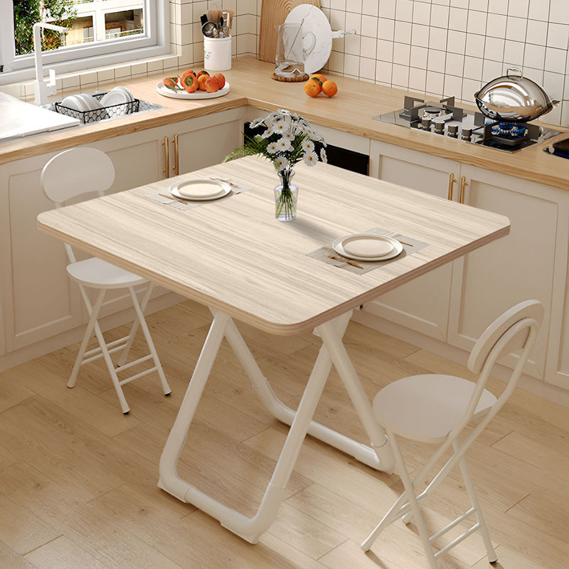2X Square Wood Table 80x80x72cm Light Wood Top White Legs Modern