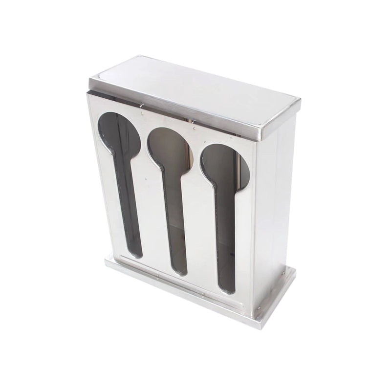 2X Stainless Steel Spoon Holder 3 Hole 18/10 200X90X230mm Drainable Buffet Rack