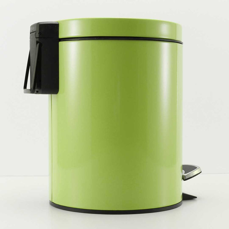 2X 7L Stainless Steel Pedal Bin Green Round Hands-Free Soft Close Removable Inner