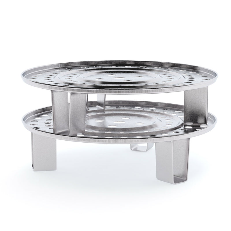 2X 43cm Stainless Steel Stock Pot Steamer Insert Rack Durable Easy Clean