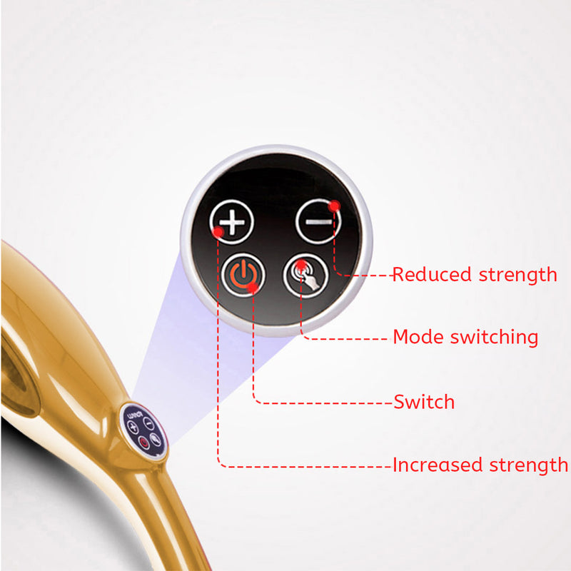 2X Handheld Massager 6 Interchangeable Heads Dual Speed Deep Tissue Yellow