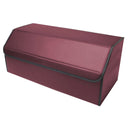 4X Leather Car Boot Organizer Box Medium Foldable Portable Red Storage 10kg