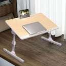 Wood Portable Foldable Laptop Bed Table 60X40cm Adjustable Height Natural Finish