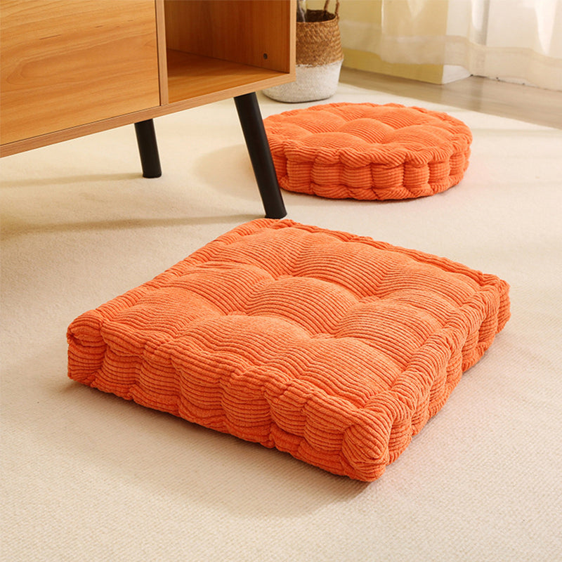 Orange Square Corduroy Cushion 50x50cm Plush Soft Backrest Pillow Home Decor
