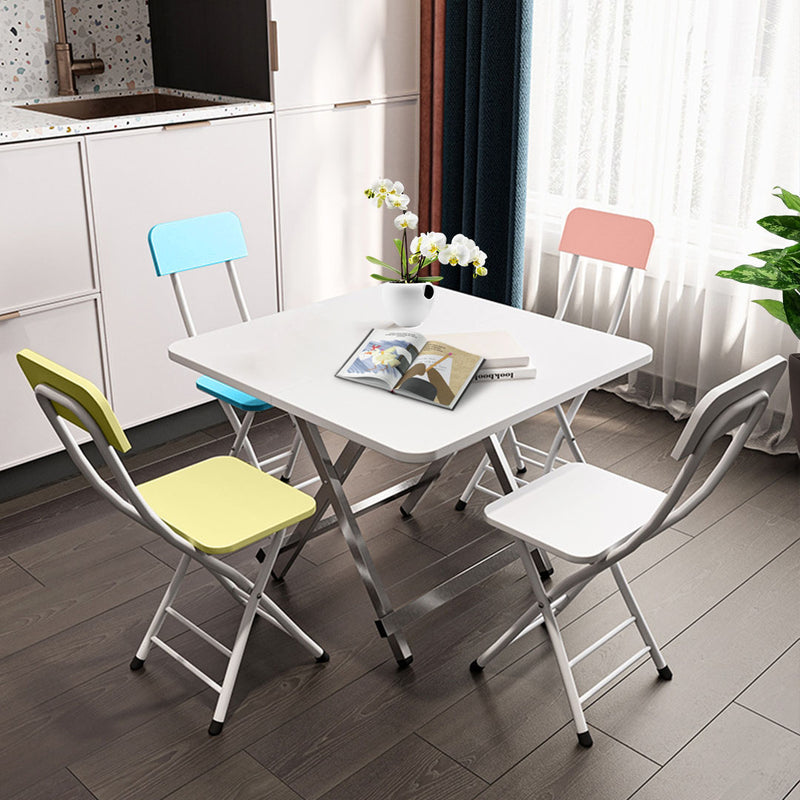Blue Foldable Chair Mdf Seat Aluminum Legs 77cm Height Lightweight Set of 2