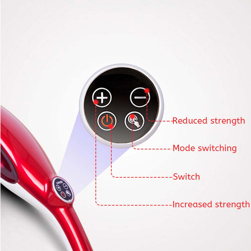 2X 6 Heads Portable Handheld Massager Dual Speed Lightweight 1.5kg Red