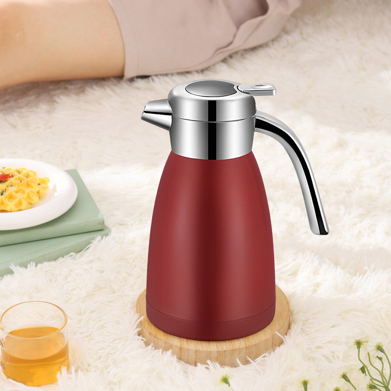 2X 1.8L Stainless Steel Insulated Vacuum Flask Thermal Jug Red Spill Proof