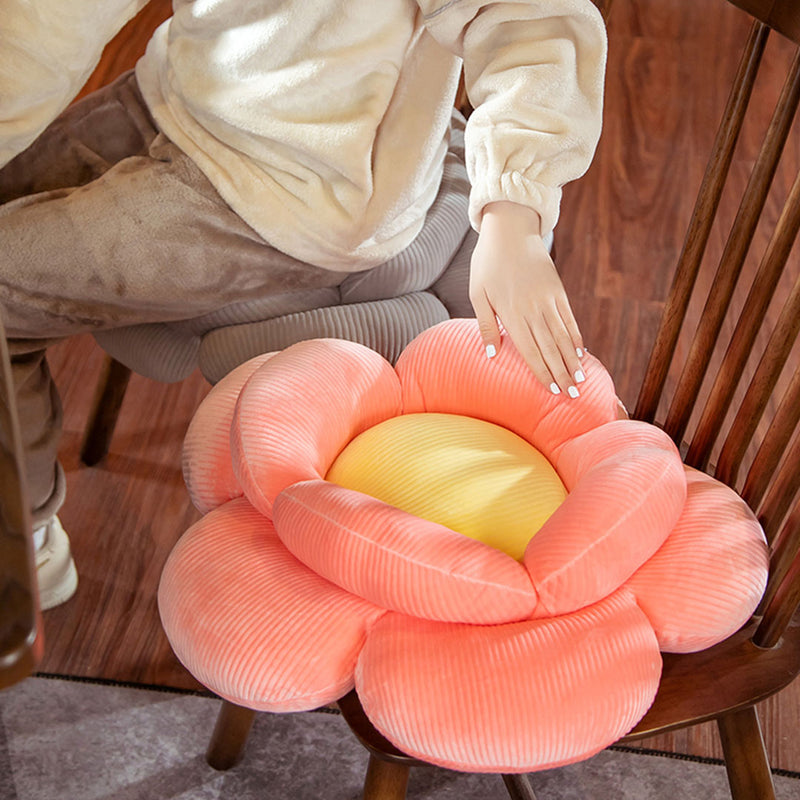 Red Double Flower Shape Plush Cushion Soft Floor Pillow Home Decor 70cm