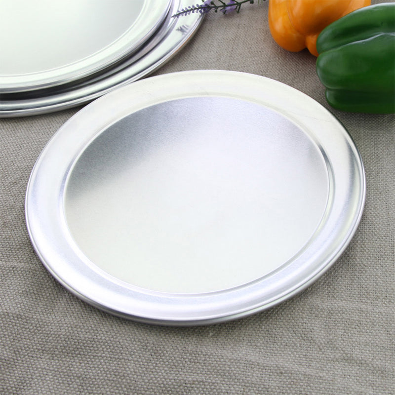 12 Inch Round Aluminum Steel Pizza Tray Oven Baking Pan Silver Dishwasher Safe