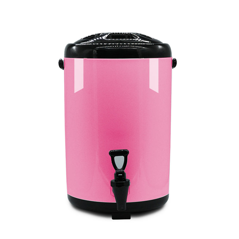 4X 18L Stainless Steel Insulated Milk Tea Dispenser With Faucet Pink