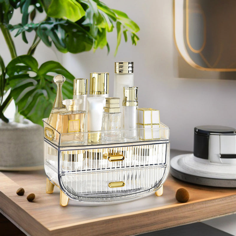 3 Tier Transparent Makeup Skincare Jewelry Organizer Dustproof Vanity Storage