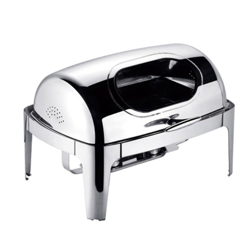 2X 6.5L Stainless Steel Roll Top Soup Tureen Chafing Dish Buffet Server