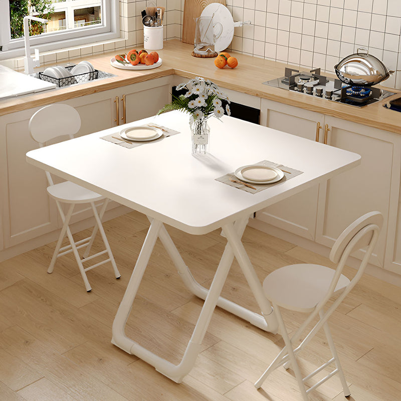 80x80x72cm All White Square Wood Table Modern Minimalist Design