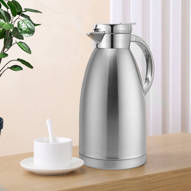 2.3L Double Wall Vacuum Thermal Flask Stainless Steel Silver Wide Mouth