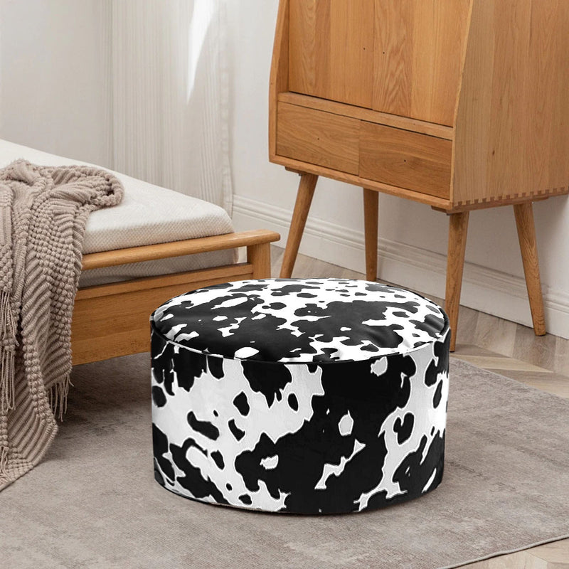 Round Velvet Cotton Pouffe Seat Cushion 48x35cm Home Decor Footstool Multicolor