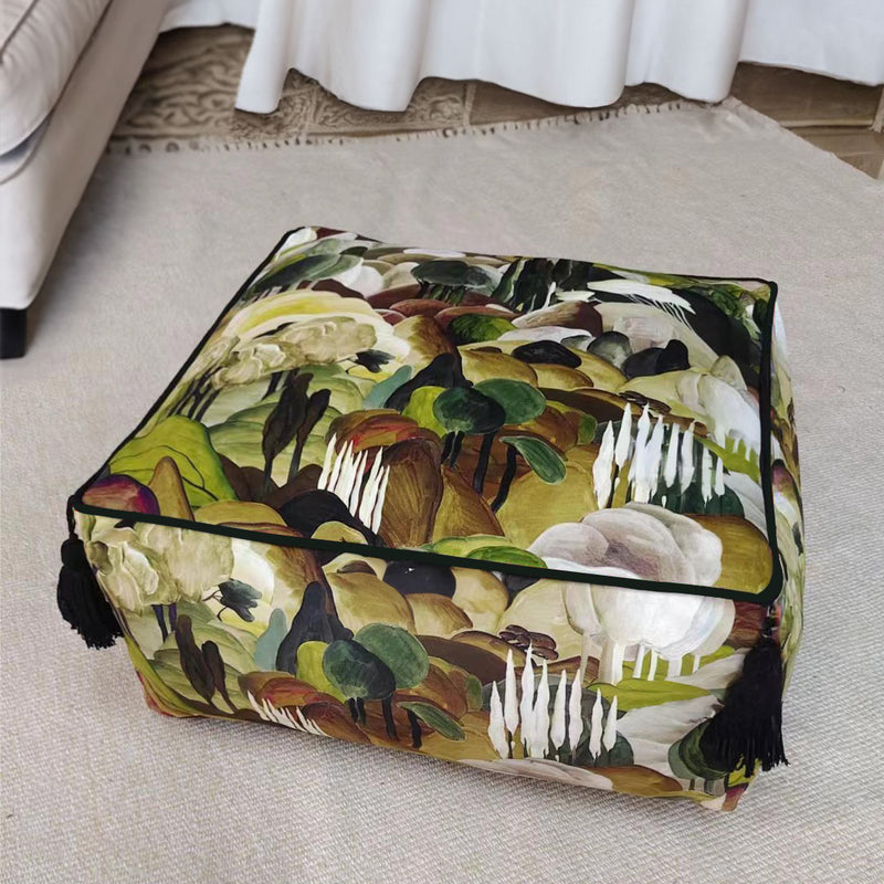 50cm Polyester Fiber Floor Pouf Cushion Epp Particle Insert Multicolor