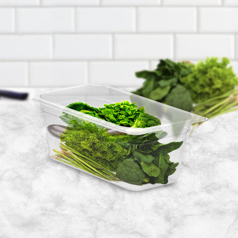 100mm Polycarbonate 1/3 Gastronorm Pan Transparent 32.5x17.5x10cm Bundle of 6