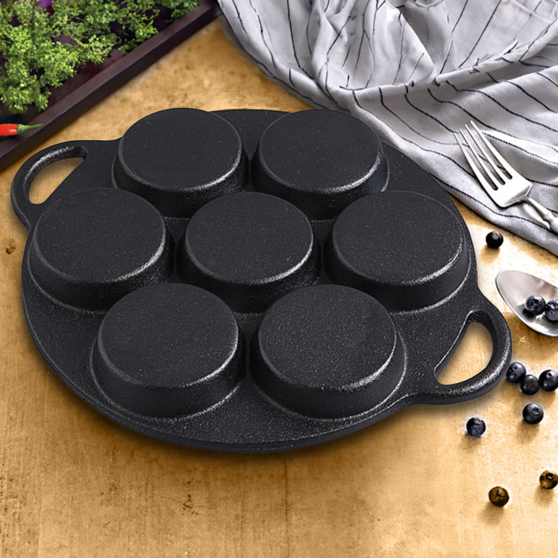 2X Cast Iron Takoyaki Pan 12 Molds Nonstick Stovetop Skillet 31.5cm