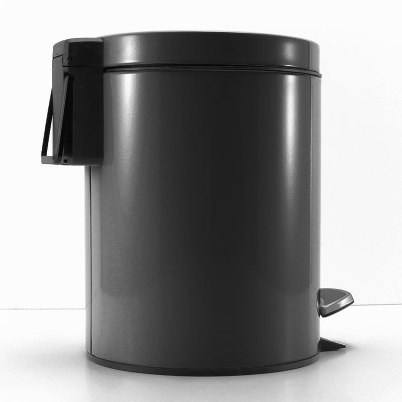 2X 12L Stainless Steel Pedal Bin Round Soft-Close Rubbish Trash Black