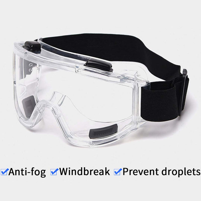 2X Safety Goggles Polycarbonate Lens Anti Fog Uv Windproof Fits Over Glasses