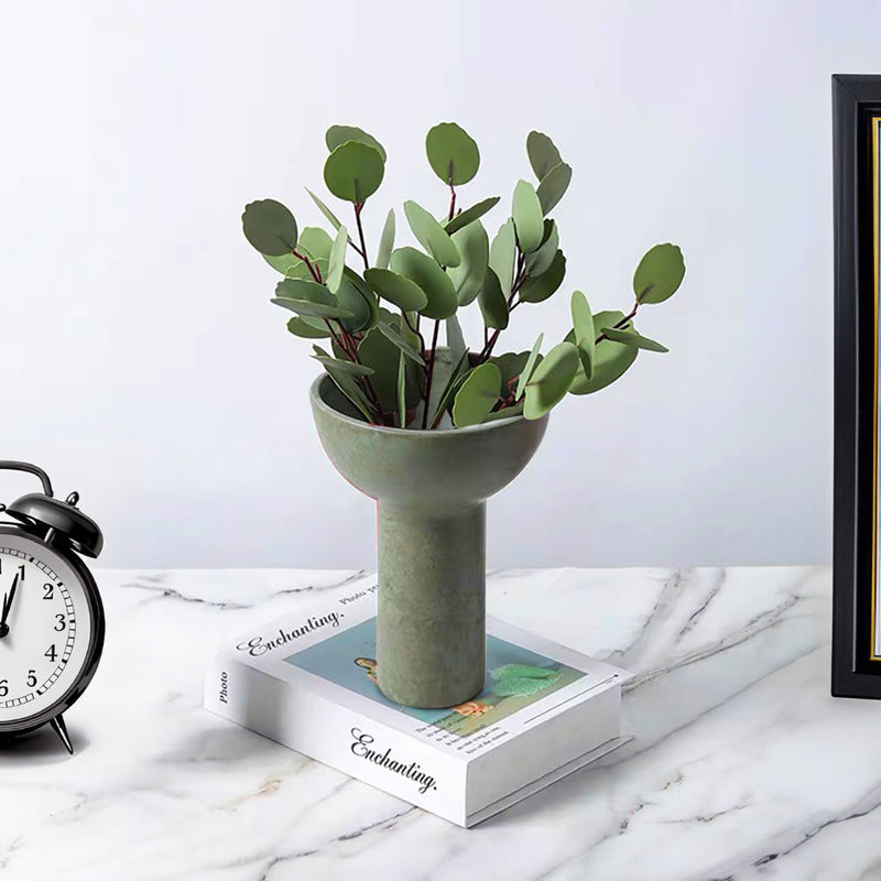 Minimalist Nordic Ceramic Vase 15x19.5cm Versatile Fruit Bowl Gray