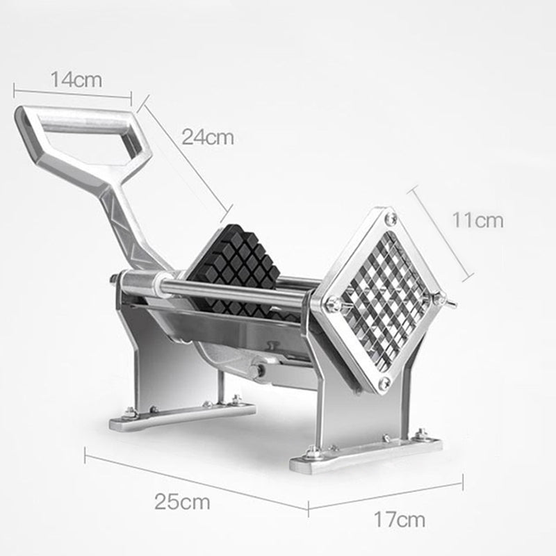 Stainless Steel Commercial Potato Cutter With 3 Blades For Vegetables Silver