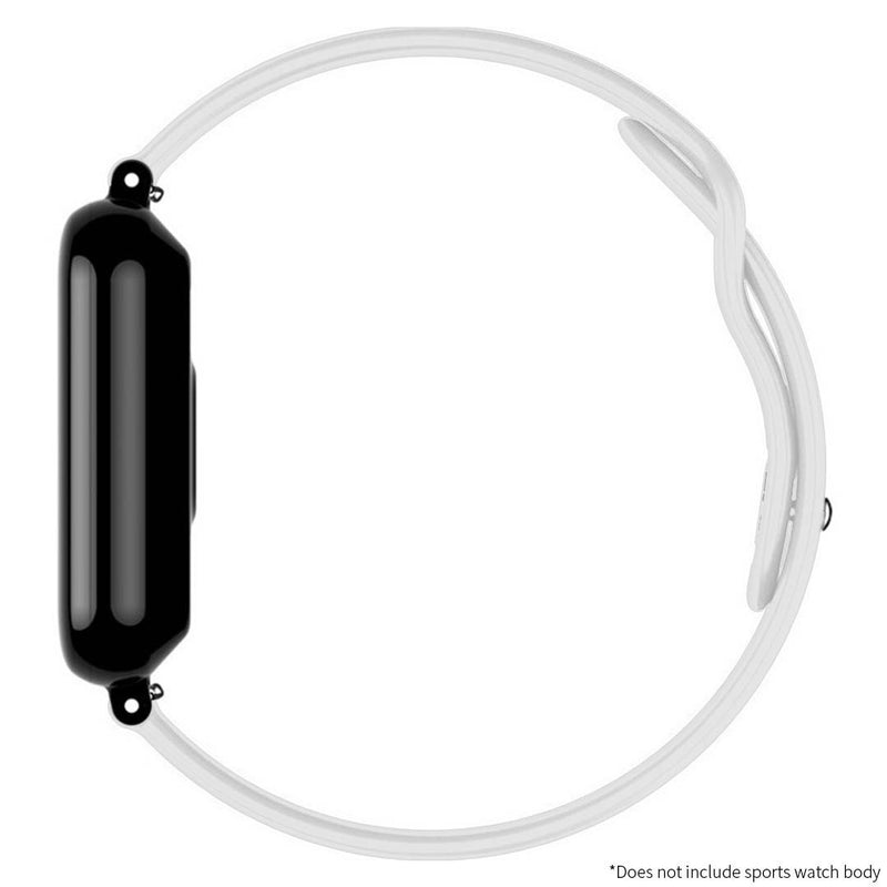 Silicone Sport Watch Replacement Band Compatible B57C White Waterproof Breathable