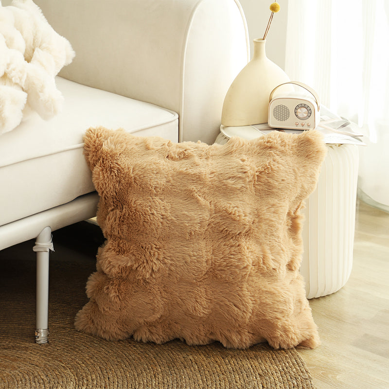 2X 50cm Square Polyester Throw Pillow Rabbit Design Coffee