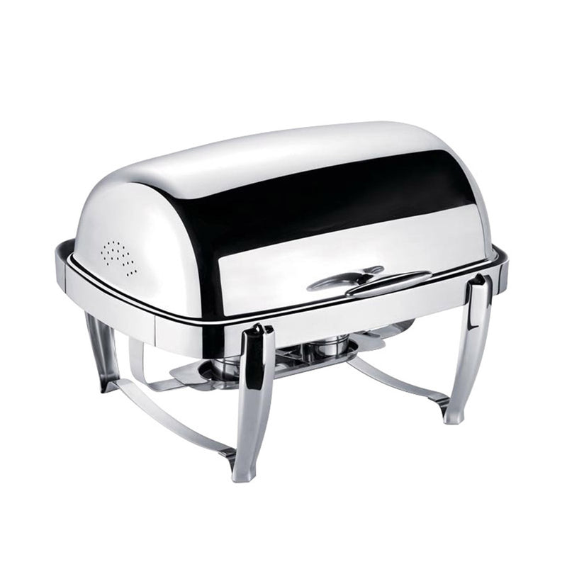 2X 6.5L Stainless Steel Double Soup Tureen Roll Top Buffet Chafer Warmer