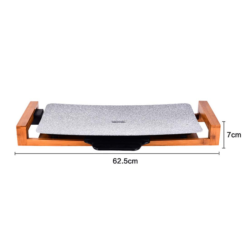 Electric Ceramic BBQ Grill Non-stick 62.5cm Indoor Outdoor Adjustable Thermostat