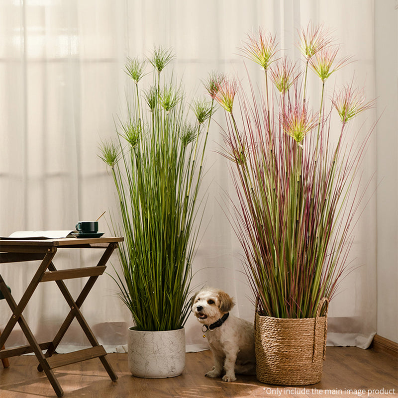 Artificial Papyrus Plant 120cm Purple Red Indoor Outdoor Potted Realistic Decor