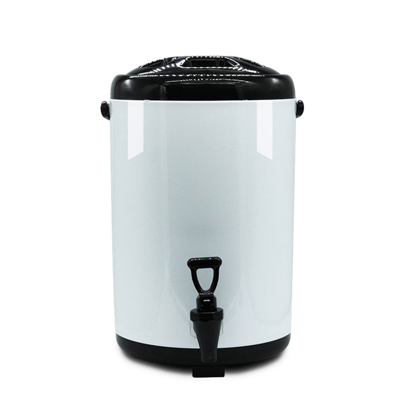 12L Stainless Steel Insulated Beverage Dispenser with Faucet Hot Cold White