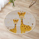 120cm Round Non-Slip Cartoon Animal Flannel Rug Soft Durable Multicolor Carpet