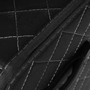 Leather Car Boot Organizer Black White Stitch Foldable Large With Lock 75cm