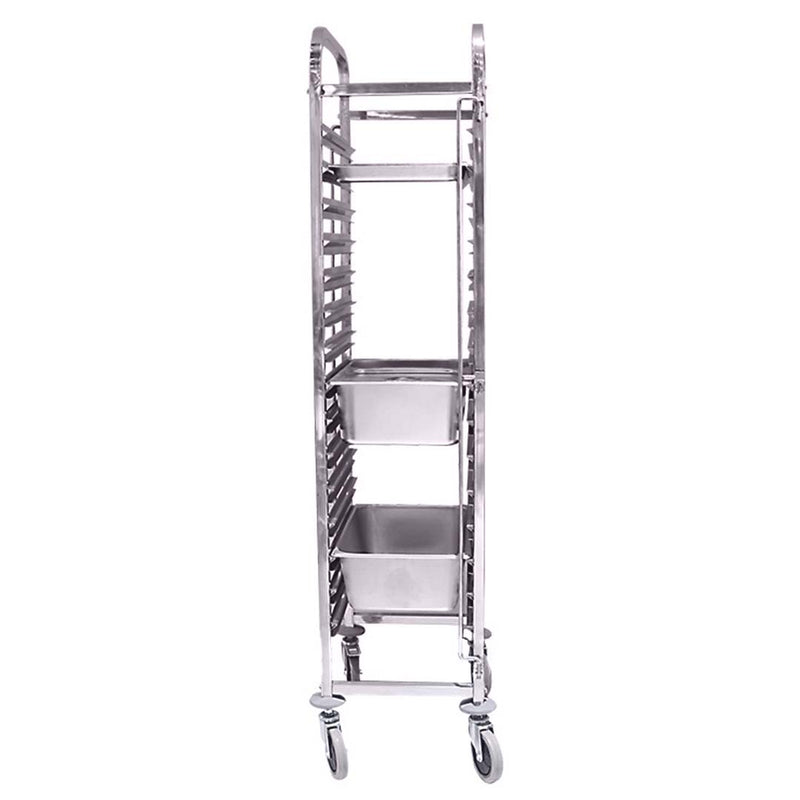 15 Tier Stainless Steel 304 GN 1/1 Pan Trolley Lockable Castors 380x550x1735mm