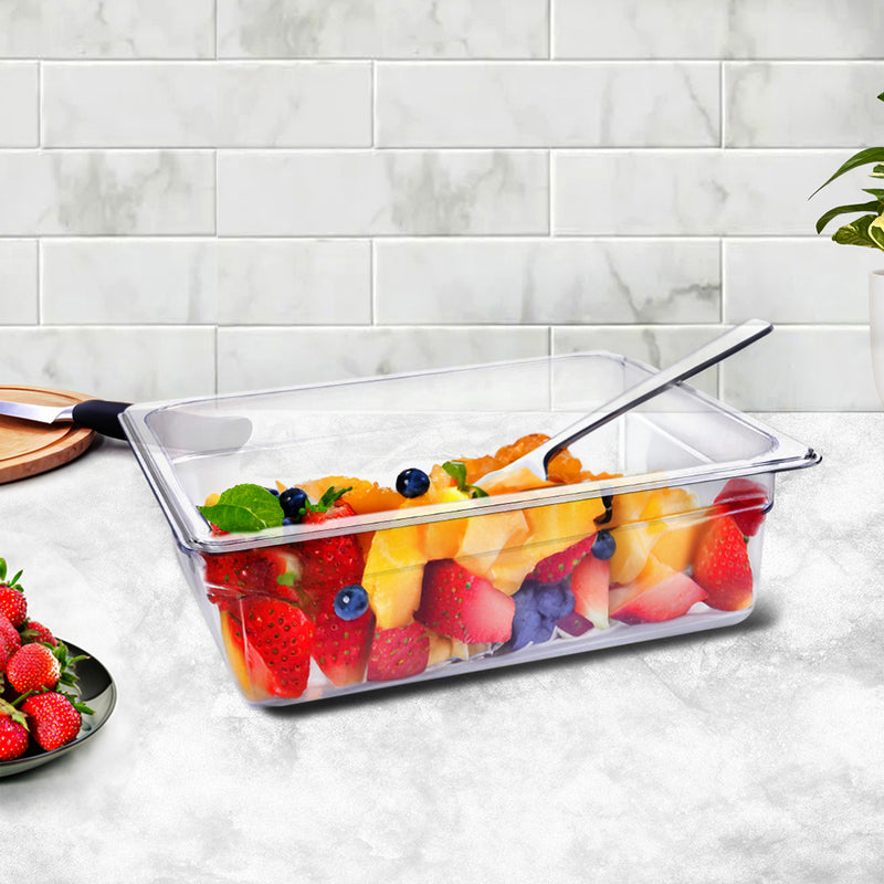 150mm Polycarbonate GN Pan Clear Food Tray Set of 4 Dishwasher Safe