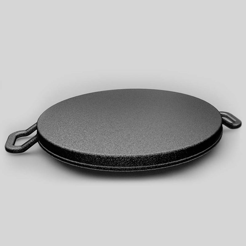 2X 30cm Ribbed Cast Iron Frying Pan Pre-Seasoned Non-Stick Sizzle Platter
