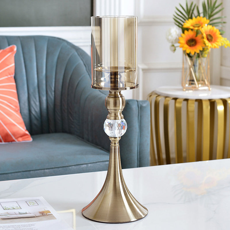 43cm Glass Metal Candle Holder Tall 14cm Width Wedding Home Decor