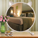 White Smart Makeup Table Mirror 40cm Cat Ear Style No LED for Bedroom Decor